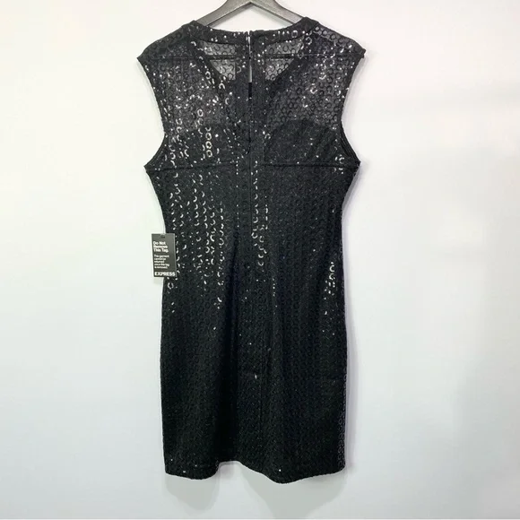 Express- Black Sheer Sleeveless Party Dress M NWT - Picture 6 of 10